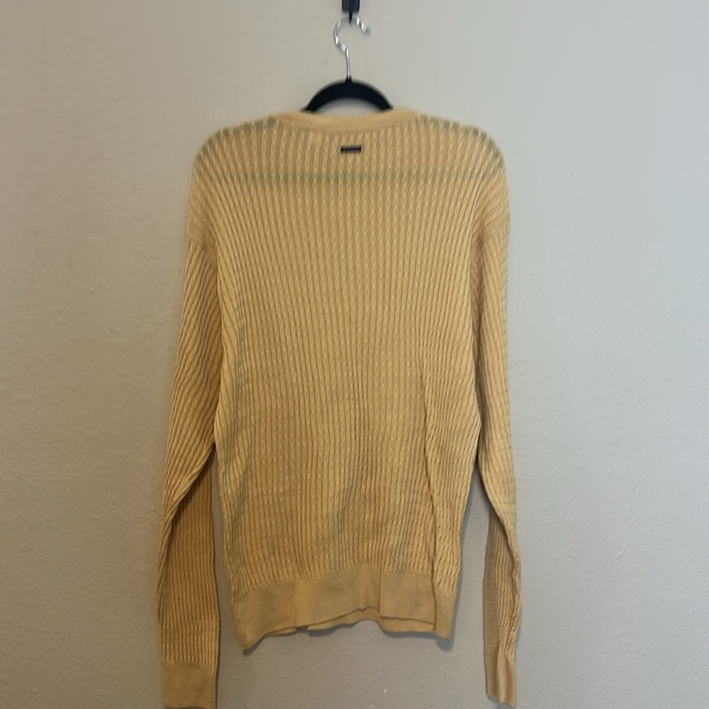 Alex Cannon Yellow Cable‎ Knit Cotton Sweater Size Large - Picture 4 of 6